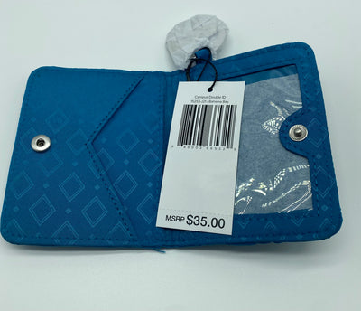 Vera Bradley Factory Style Campus Double ID Microfiber Bahama Bay New with Tag