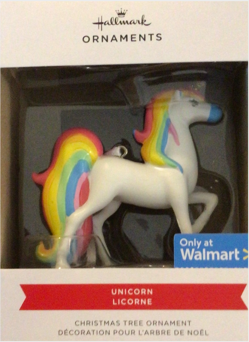 Hallmark 2021 Unicorn Rainbow Walmart Exclusive Christmas Ornament New With Box