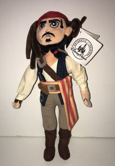 Disney Parks Pirates of the Caribbean Jack Sparrow 15in Plush New with Tags