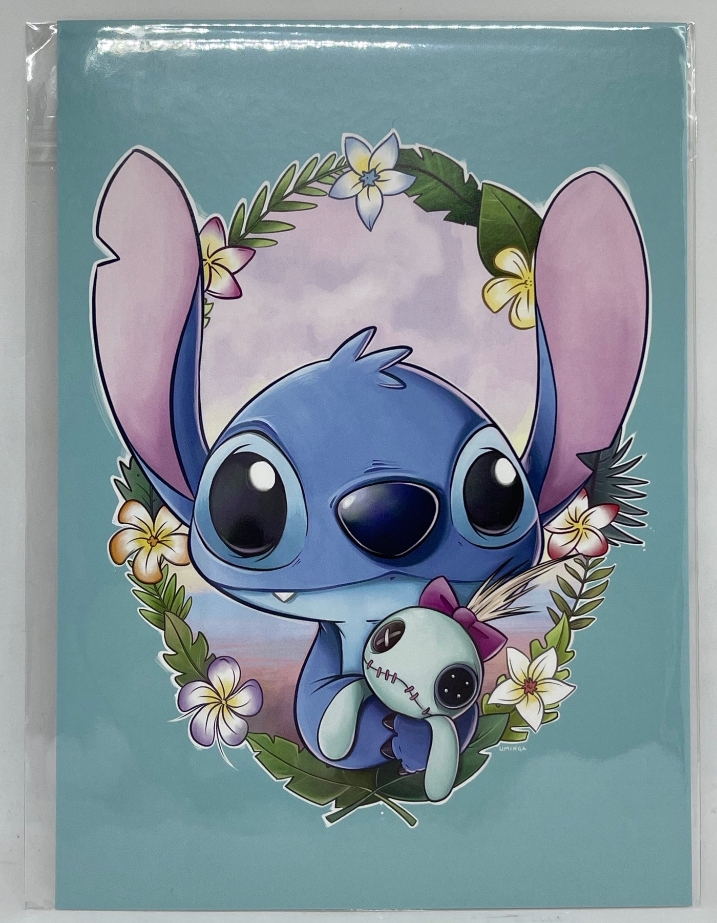 Disney Parks Stitch and Scrump by Chris Uminga Postcard Wonderground Gallery New