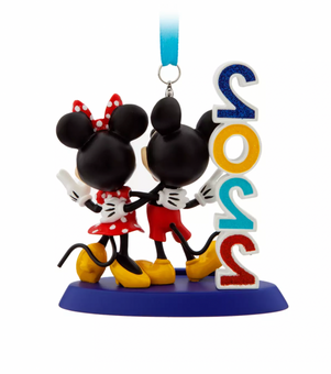 Disney Disneyland 2022 Mickey Minnie Figural Christmas Ornament New with Tag