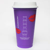 Starbucks Valentine 2021 Kiss Lips Changing Color Reusable Cup with Lid New