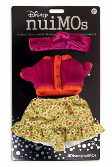 Disney NuiMOs Outfit Color Blocked Sweater Floral Skirt with Matching Headband