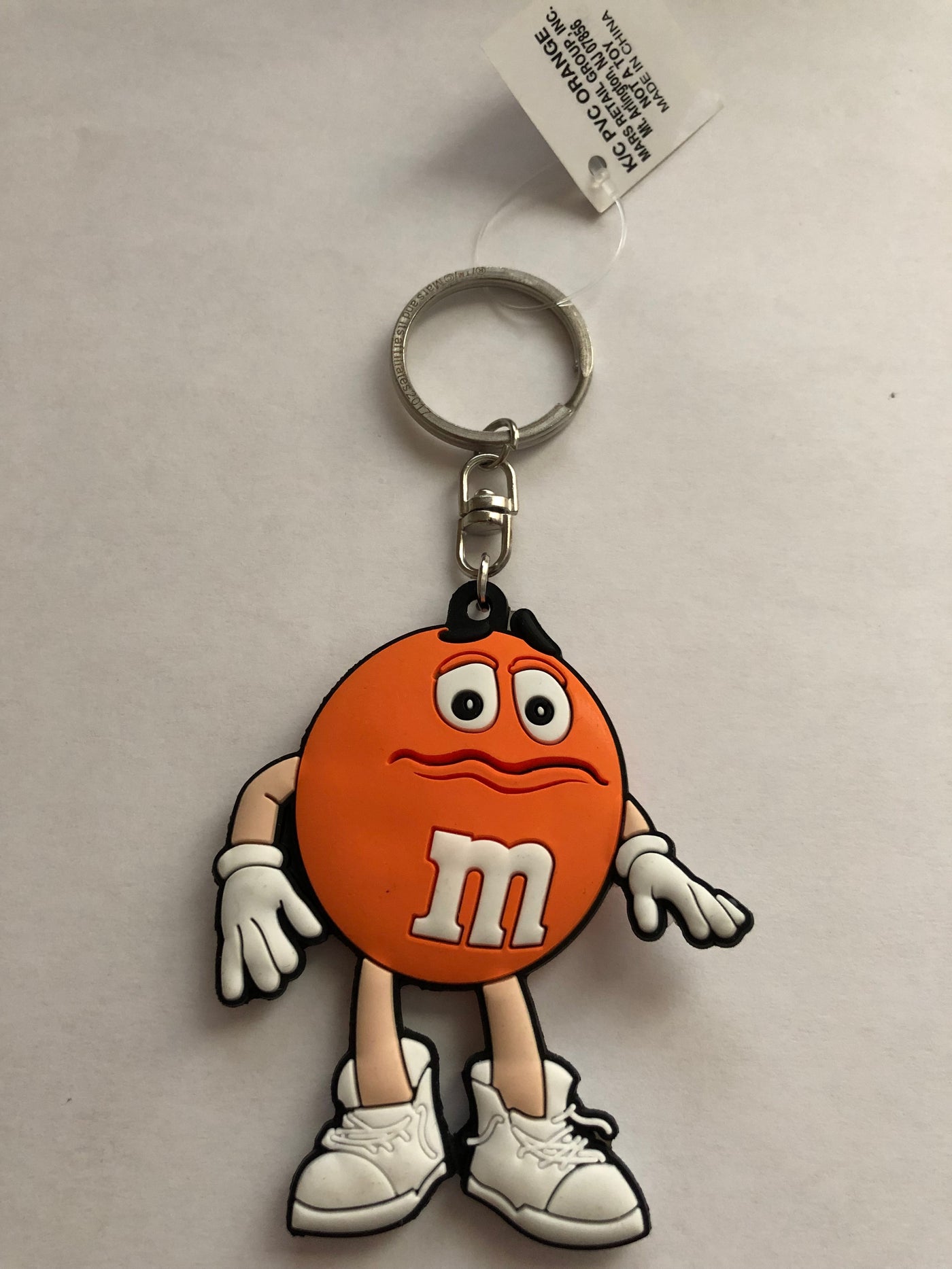 M&M's World Orange Character PVC Keychain New with Tag