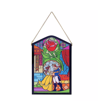 Disney Beauty and the Beast Belle Beast Stained Window Wall Décor New with Tag