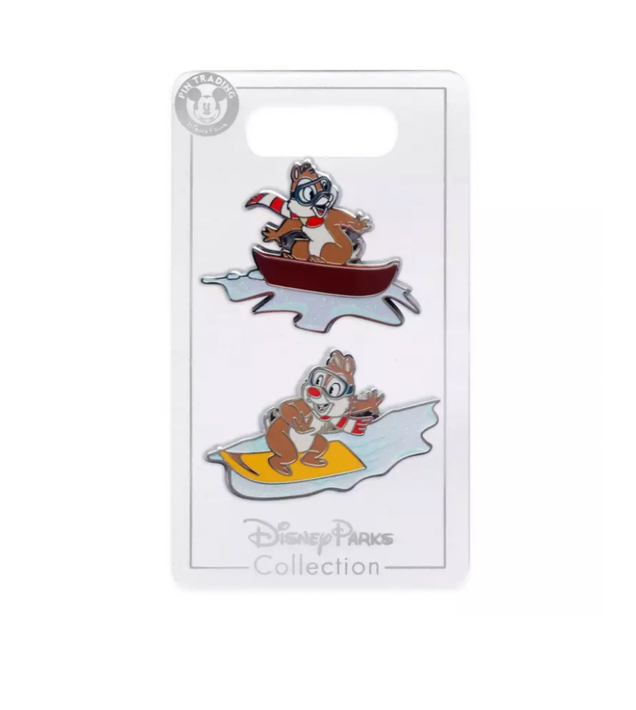 Disney Christmas 2021 Chip 'n Dale Holiday Pin Set New with Card