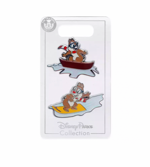 Disney Christmas 2021 Chip 'n Dale Holiday Pin Set New with Card