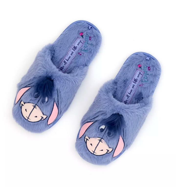 Disney Store Winnie the Pooh Eeyore Slippers For Adults Size 7 8 New w I Love Characters