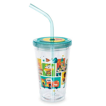 Disney Parks Pixar Tumbler with Straw Small New