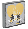 Hallmark Valentine Disney Mickey and Minnie Work of Heart Wood Quote Sign New