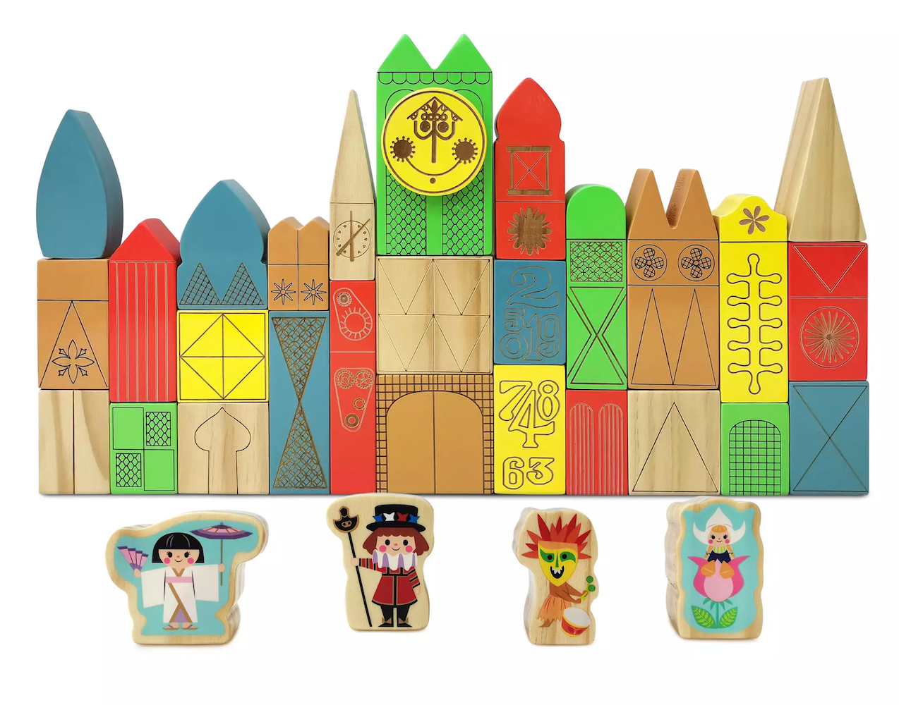 Disney It is a Small World Stacking Block Attraction Set New