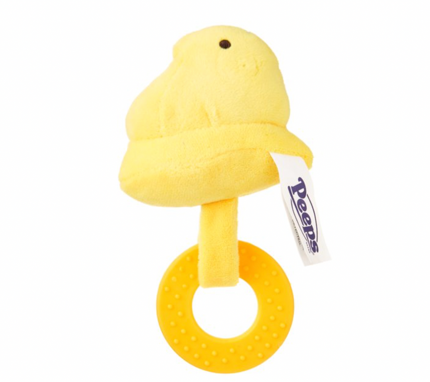 Peeps Easter Peep Yellow Chick Pet Toy Squeaker Ring Plush New with Tag