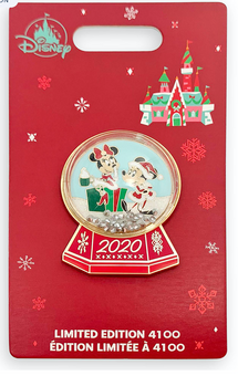 Disney Mickey and Minnie Mouse Holiday 2020 Pin Limited Edition New with Card