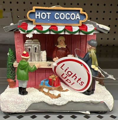 Holiday Time LED Hot Cocoa Street Shop Christmas Figurine New With Box