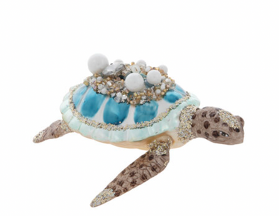 Robert Stanley 2021 Glitzy Sea Turtle Glass Christmas Ornament New with Tag