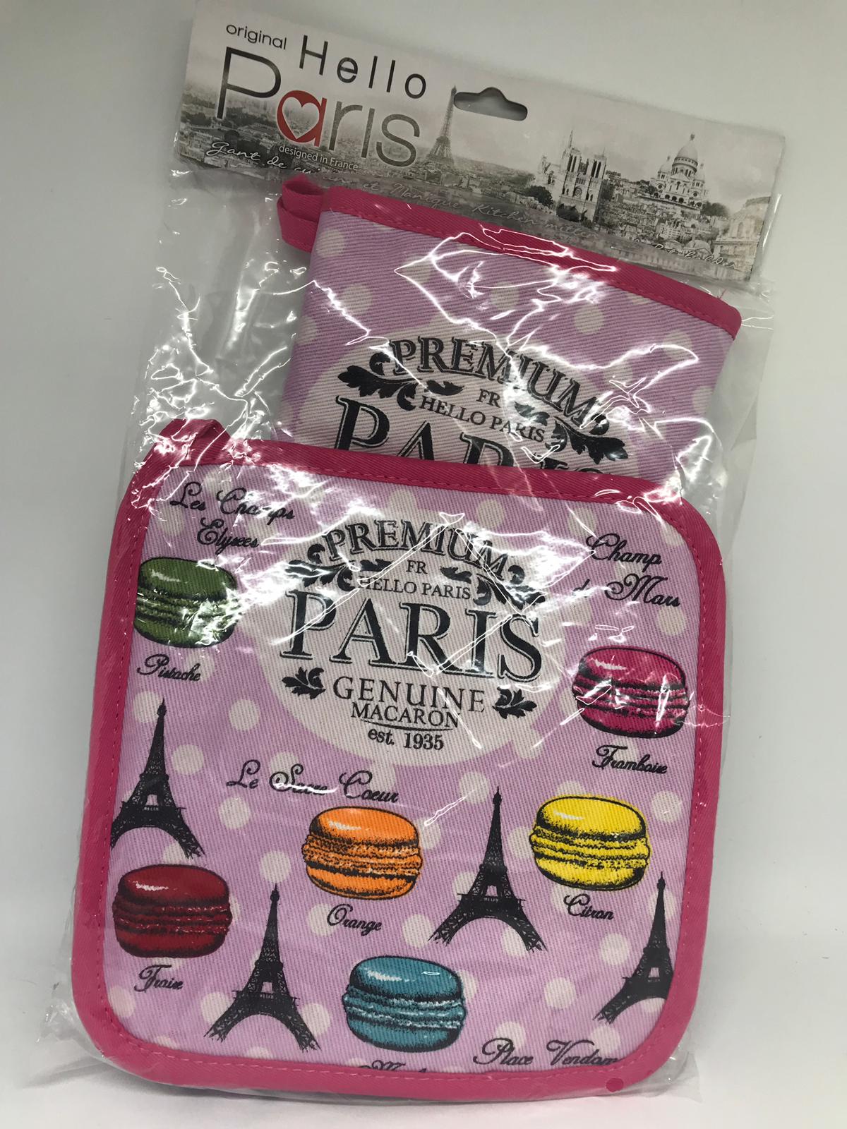 Disney Parks Epcot Hello Paris Genuine Macaron Oven Mitt and Potholder New W Tag