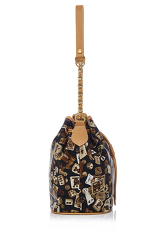 Casablanca Life is a Game Dark Brown Bucket Bag Made in Italy by Divo Diva New