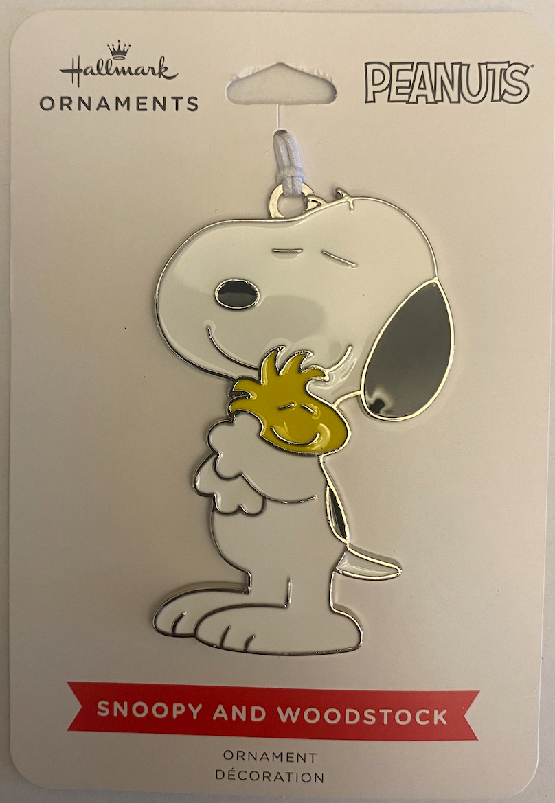 Hallmark Snoopy and Woodstock Christmas Metal Ornament New with Card