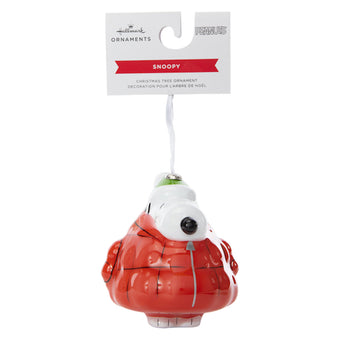 Hallmark Snoopy in Puffy Coat Decoupage Christmas Tree Ornament New with Tag