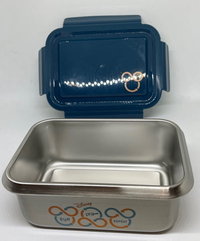 Disney Parks Mickey Fun Eat Repeat Lunch Box Stainless Reusable Container New