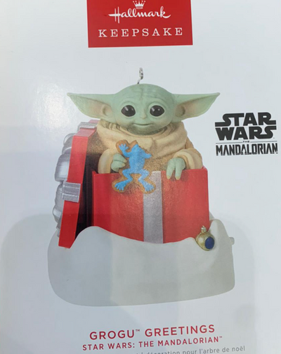 Hallmark 2022 Star Wars Mandalorian Grogu Greetings Christmas Ornament New W Box