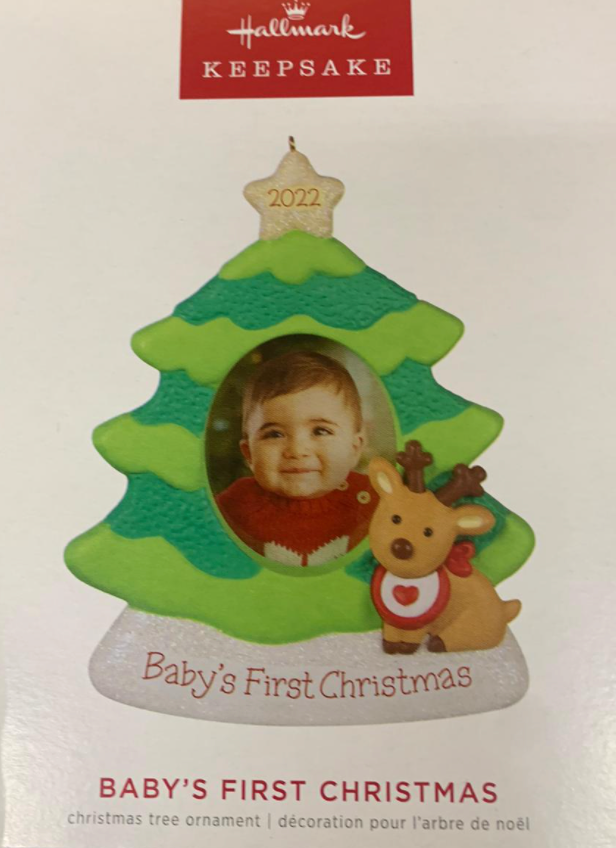 Hallmark 2022 Baby's First Christmas Photo Frame Christmas Ornament New With Box