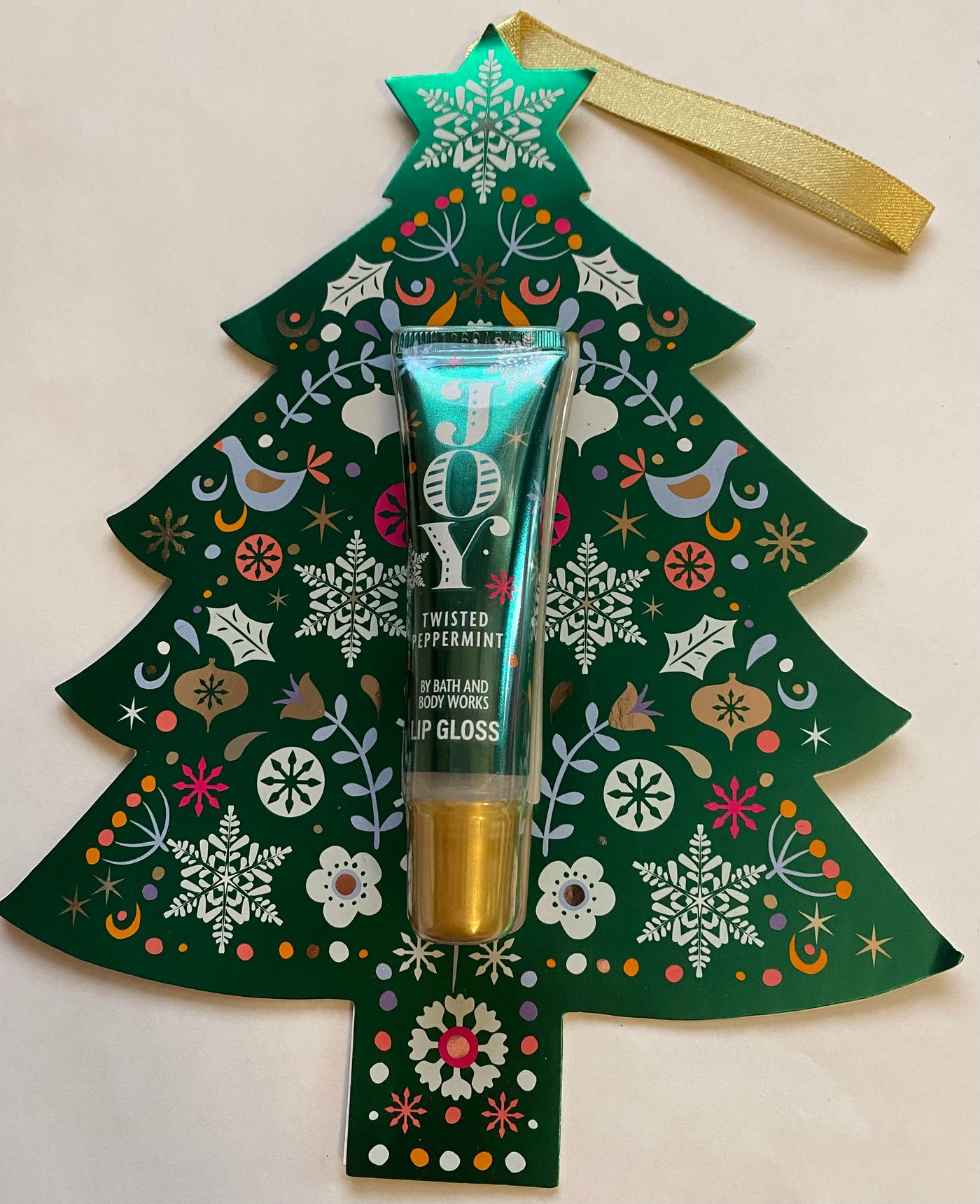 Bath and Body Works 2021 Christmas Tree Twisted Peppermint Lip Gloss New