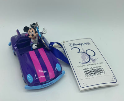 Disney 30th Disneyland Paris Mickey with Car Christmas Tree Ornament New w Tag