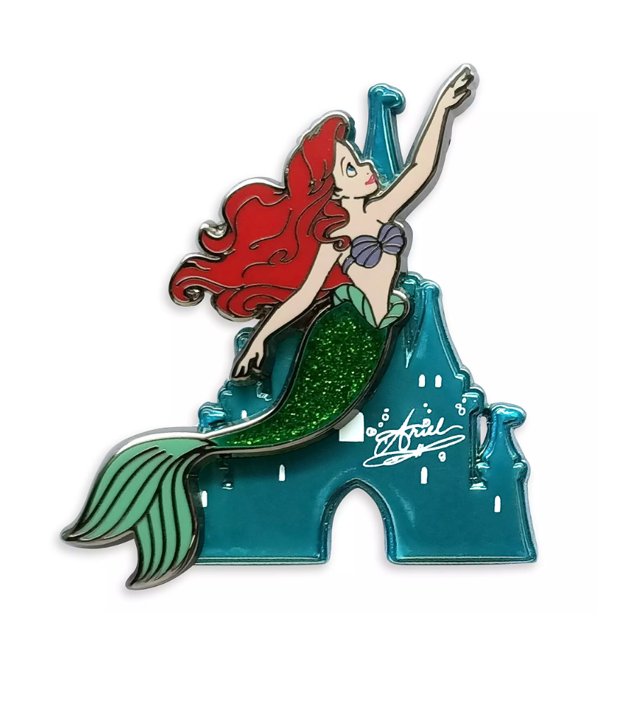 Disney Parks Princess The Little Mermaid Ariel with Castle Pin New with Card