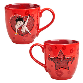 Universal Studios Betty Boop Beaded Ceramic Latte Mug 14 oz New