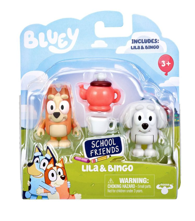 Bluey School Friends Lila & Bingo Figures 2pk Toy New With Box
