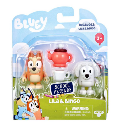Bluey School Friends Lila & Bingo Figures 2pk Toy New With Box