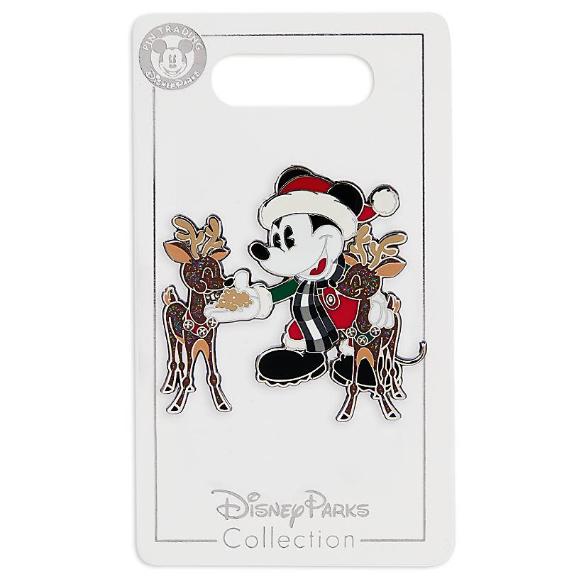 Disney Parks Yuletide Farmhouse Mickey Reindeer Holiday Pin Set New with Card