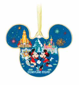 Disney Disneyland 2022 Mickey Minnie Friends Disc Ceramic Christmas Ornament New