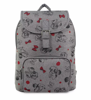 Disney Parks Gray Minnie Red Dots and Bows Backpack New with Tag