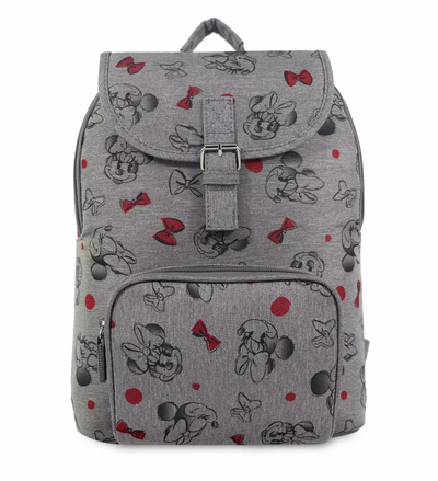 Disney Parks Gray Minnie Red Dots and Bows Backpack New with Tag