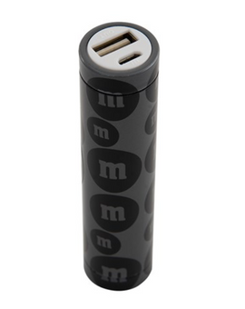 M&M's World Black Tube Power Bank New with Box
