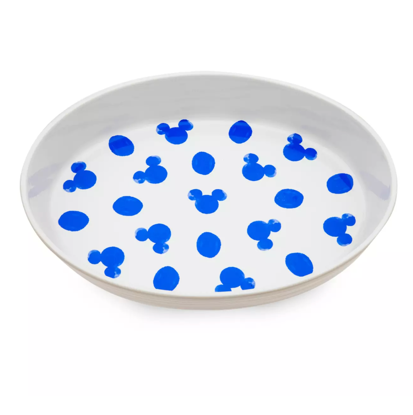 Disney Parks Homestead Blue Mickey Icon and Polka Dots Kitchen Ceramic Tray New