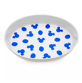Disney Parks Homestead Blue Mickey Icon and Polka Dots Kitchen Ceramic Tray New