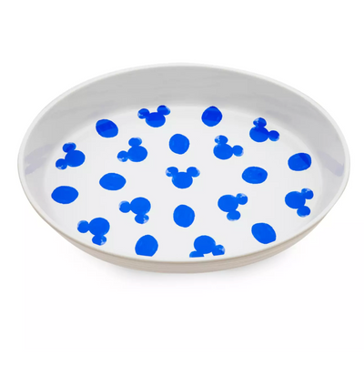 Disney Parks Homestead Blue Mickey Icon and Polka Dots Kitchen Ceramic Tray New