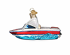 Old World Christmas Ski Boat Blown Glass Christmas Ornament New with Tag