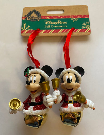 Disney Parks Mickey and Minnie Christmas Jingle Bells Ornament New With Tags