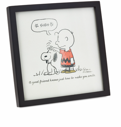 Hallmark Peanuts Charlie Brown Snoopy Friends Make You Smile Framed Artwork New