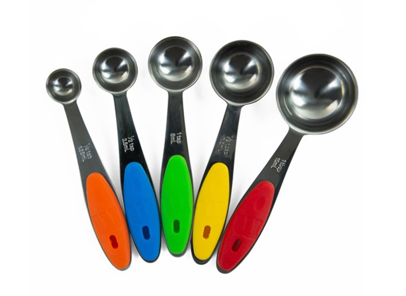 M&M's World Red Yellow Orange Blue Green Metal Measuring Spoons Set New with Tag