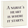 Hallmark A Nurse's Heart is Where it Starts Wood Quote Sign New