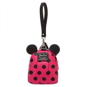 Disney Parks Minnie Mouse Sequined Pink Polka Dot Mini Backpack Wristlet New Tag