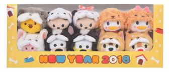 Disney Store 2018 New Year Dog Tsum Tsum Plush Japan Set Mini 3 1/2''