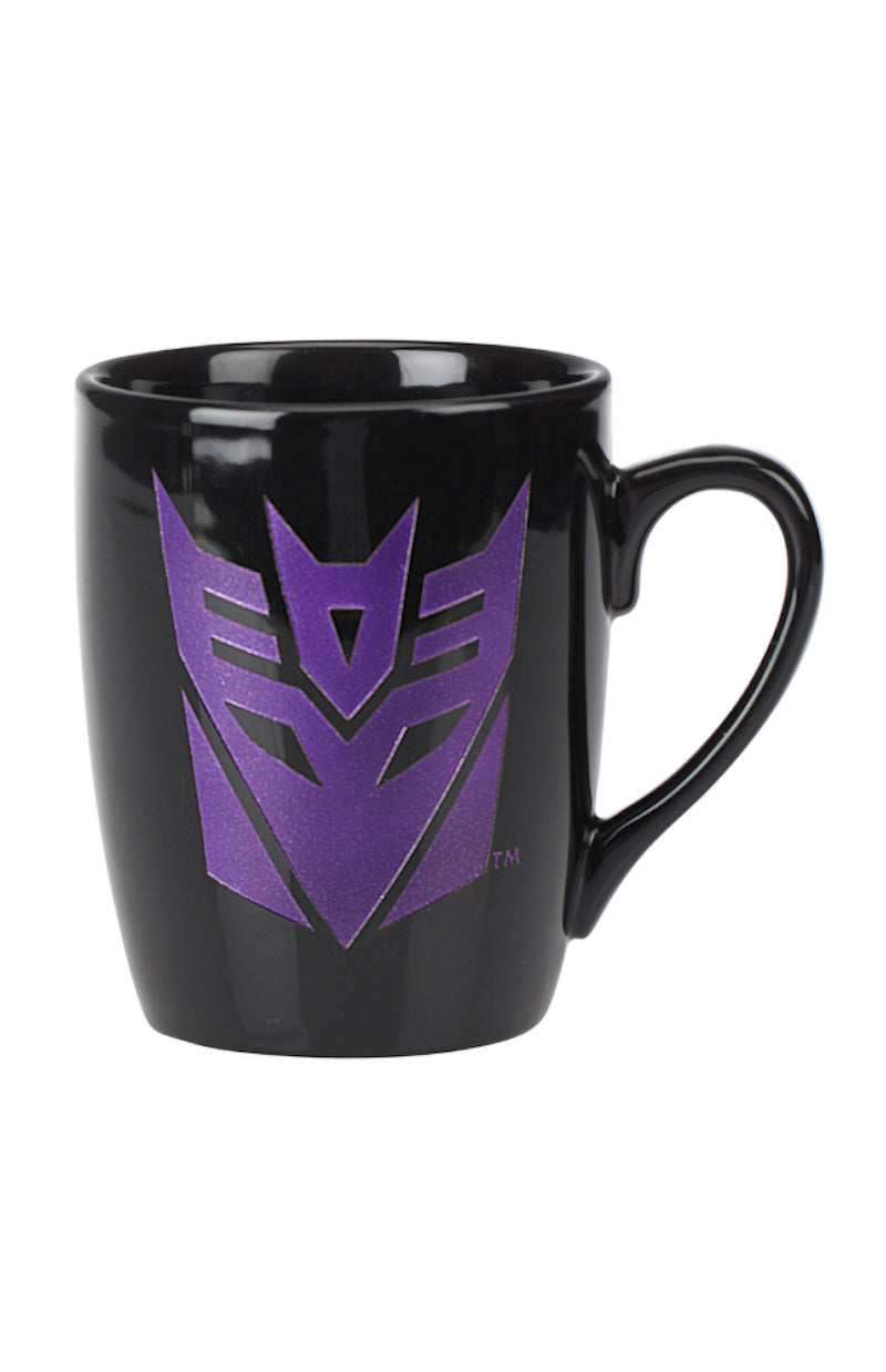 Universal Studios Transformers Decepticon Shield Etched Coffee Mug New