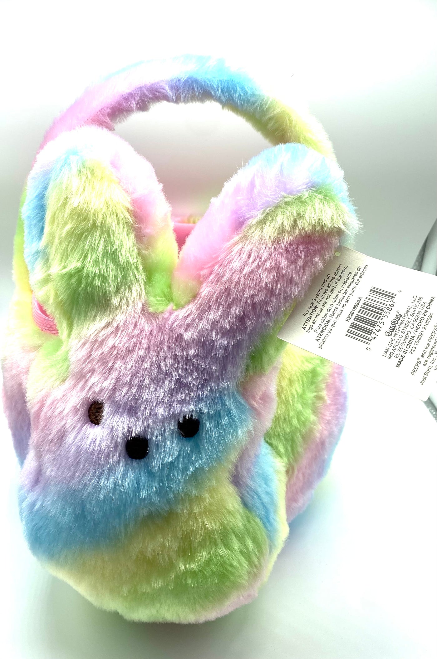 Peeps Easter Peep Tie Dye Bunny Rainbow Basket Plush New with Tag