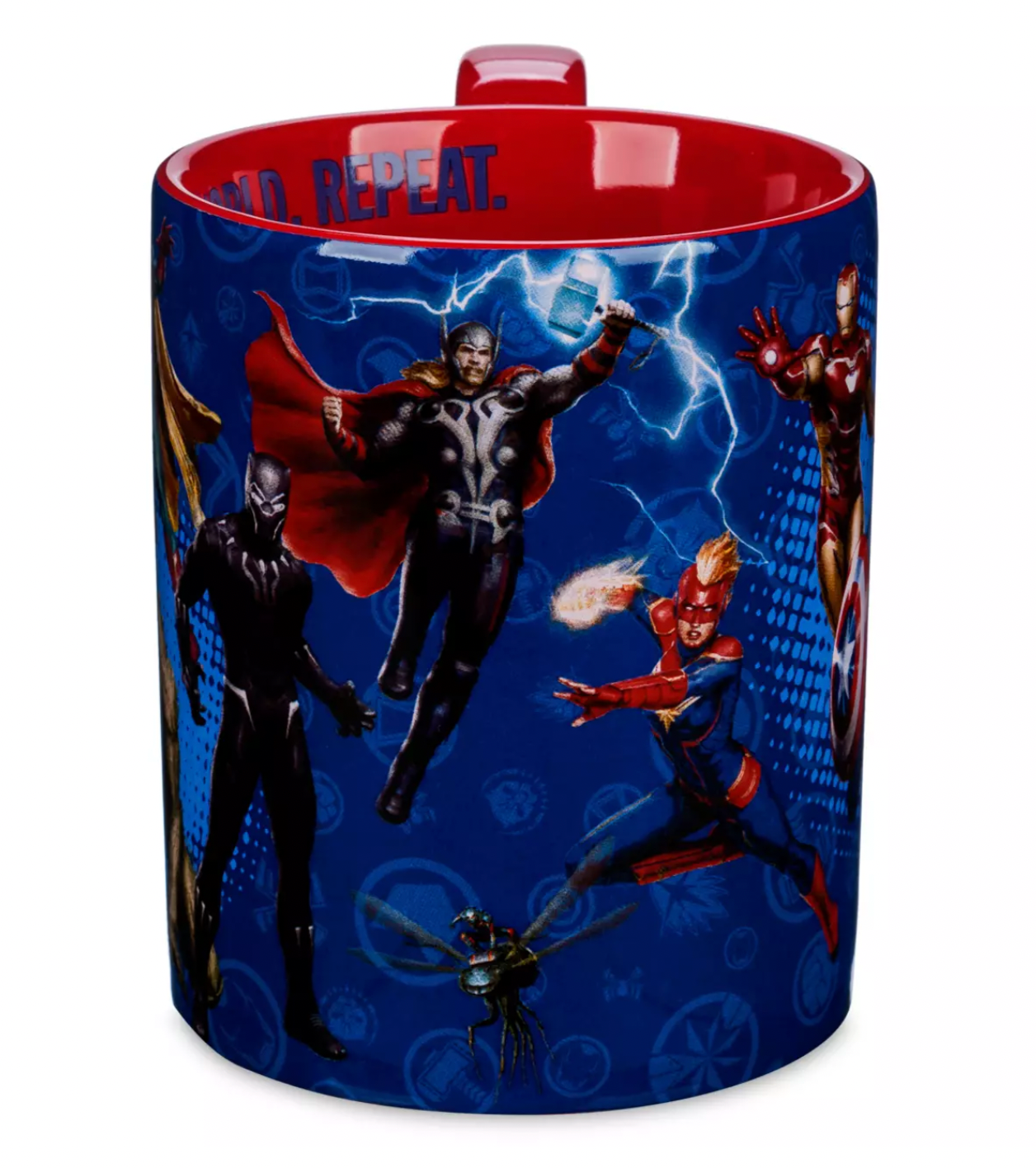 Disney Marvel Avengers Team Up Save The World Repeat Coffee Mug New